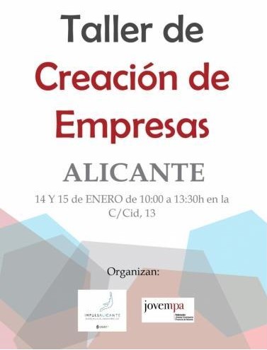 Taller de creación de empresas Alicante